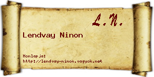 Lendvay Ninon névjegykártya